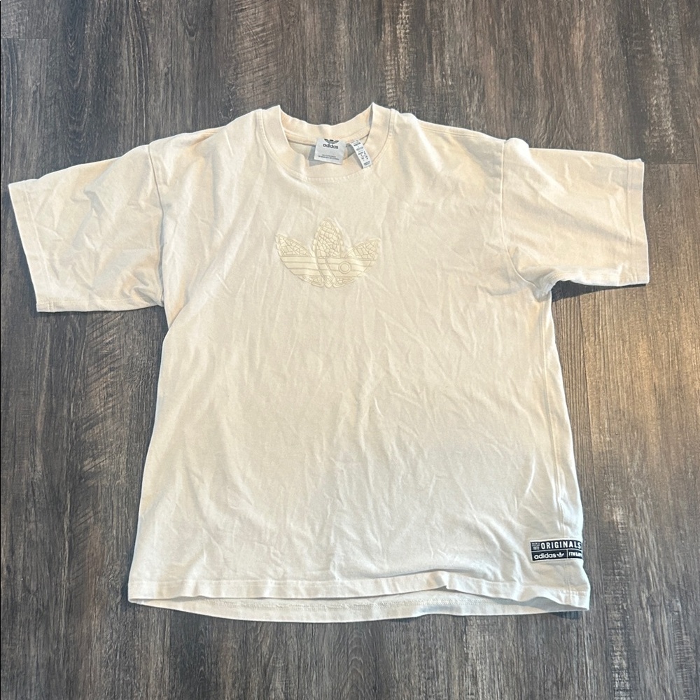 adidas Originals Cream Short Sleeve Trefoil Tee